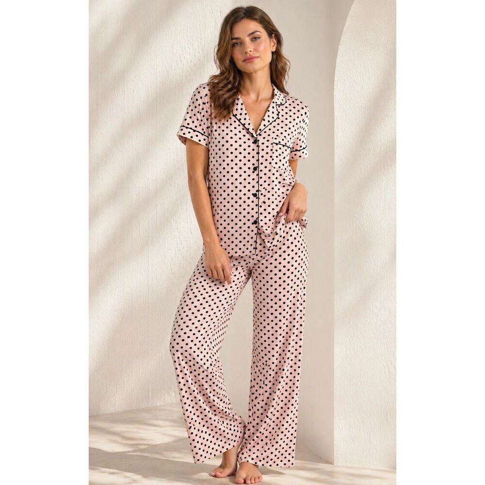 NWOT Kate Spade lady dot jersey pajama lounge set, Med $128 D15